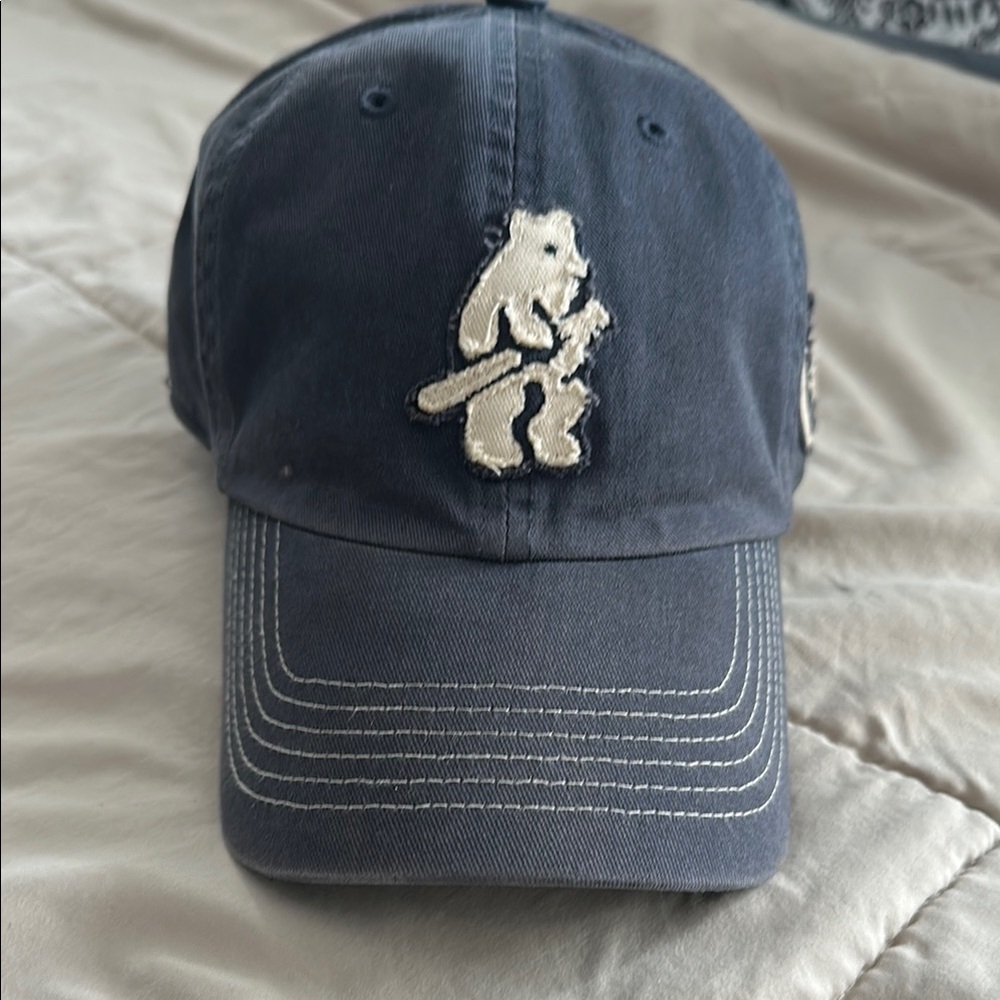 Washed Navy Blue Cap with Chicago Cubbie Bear Logo